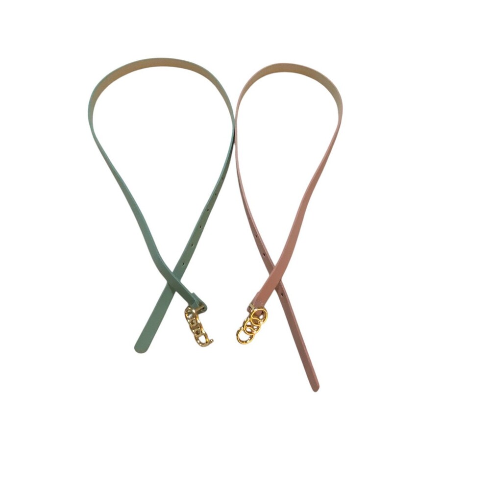 Belts Set Of 2 Matching Pink And Light Green - Picture 4 of 4